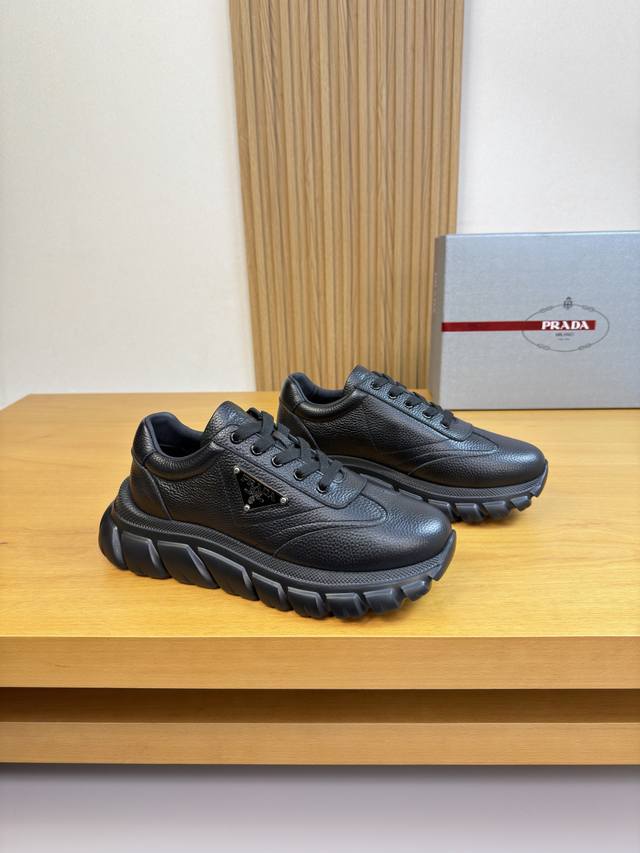 Prada - High-end quality original single casual sports shoes - Upper: Lychee-te