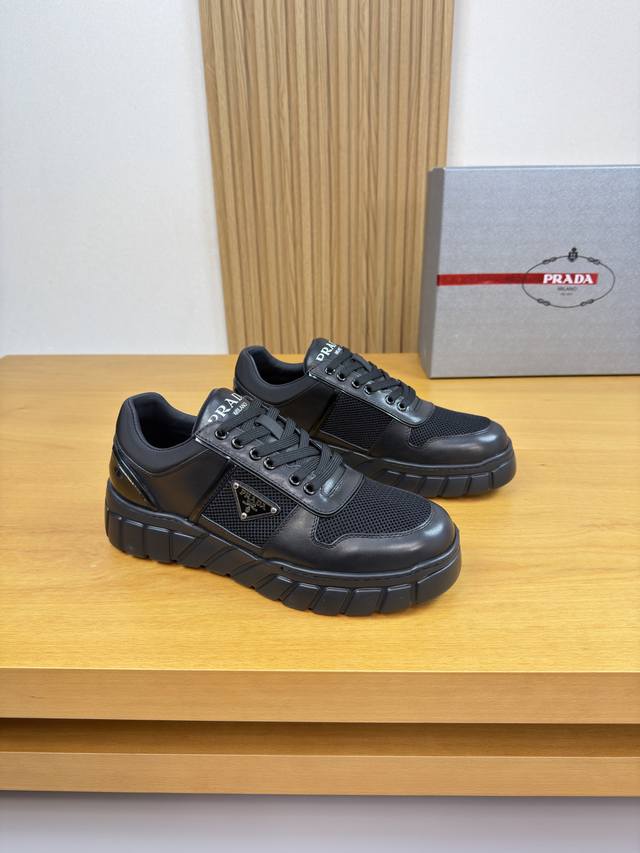 Prada - High-end quality original single casual sports shoes - Upper: Nappa cal
