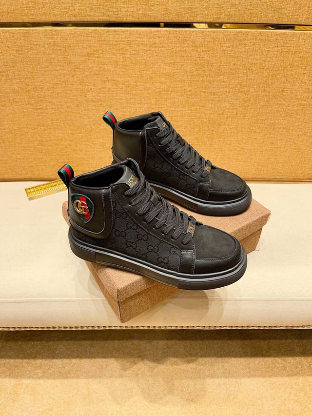Factory direct price Gucci high-top casual Korean style men's shoes, brand new
