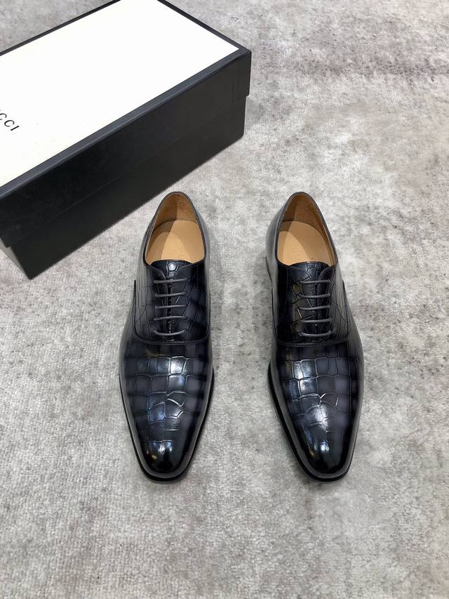 Gucci Men's Classic Oxford Shoes, Men's Business Formal Leather Shoes, Classic S