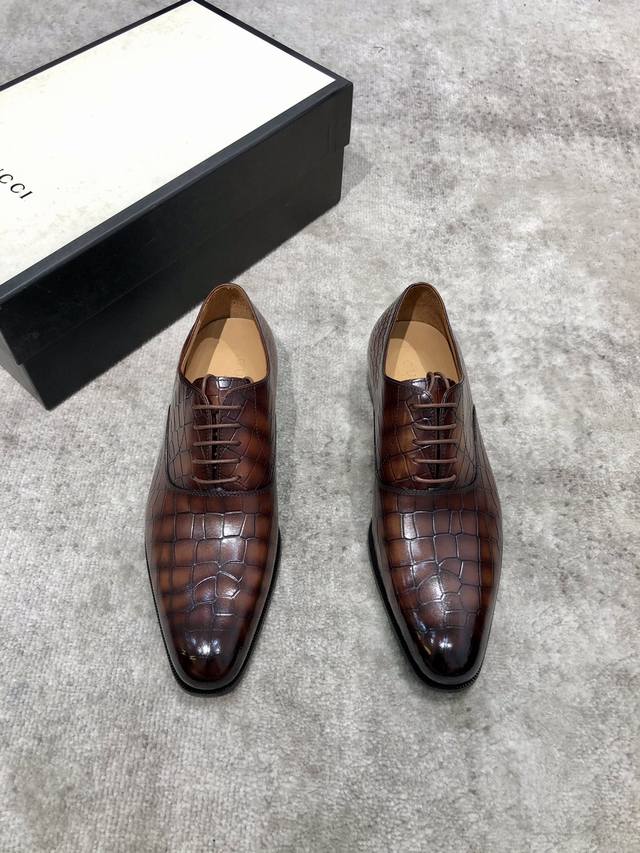 Gucci Men's Classic Oxford Shoes, Men's Business Formal Leather Shoes, Classic S