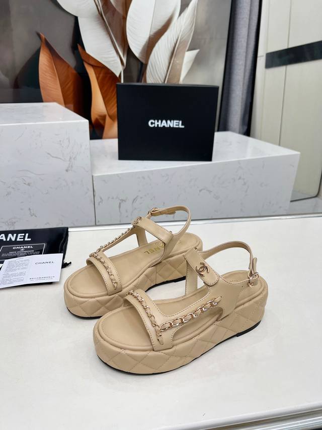 Top-tier version Chanel 2025 Spring Collection Boutique Top-tier Chain Sandals T