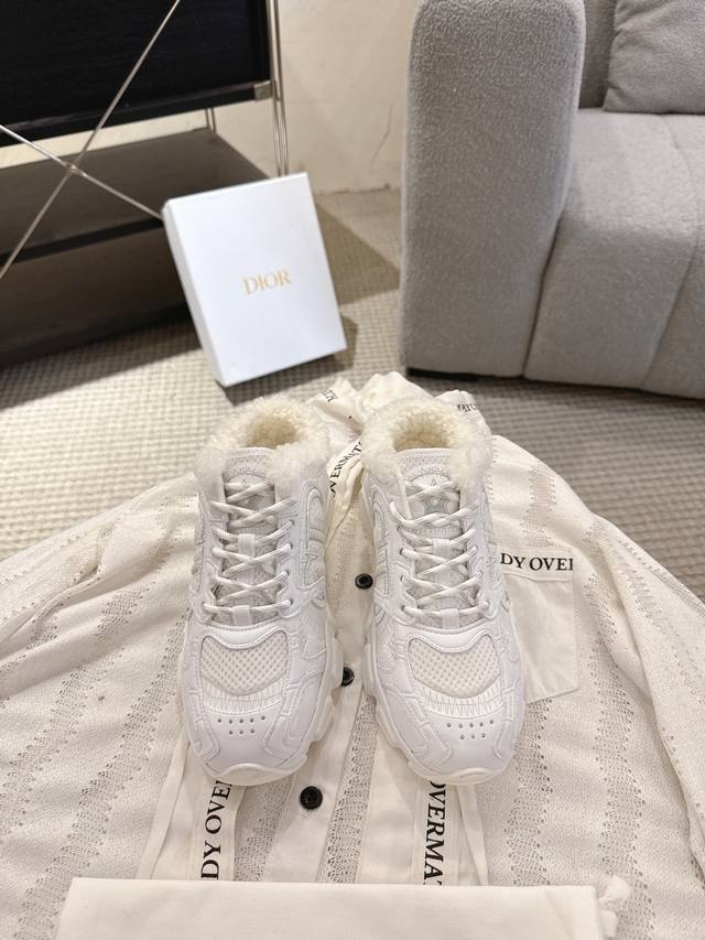 Dior Chrono Wool Dior Half-Slipper Dad Shoes Original Version New TPU Absorbent