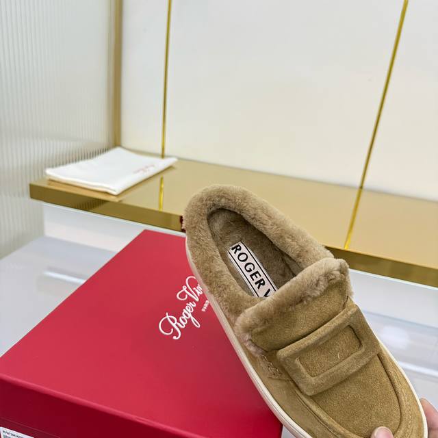 Factory Exclusive Top Version Roge*Vivie*2025Vs Autumn Mauritius Loafers Square