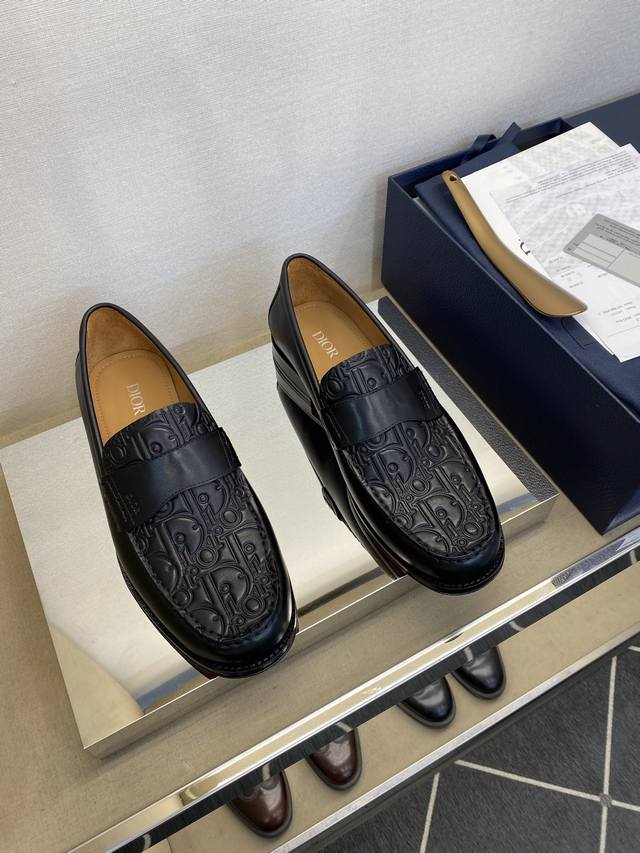 Dior Formal Loafers, Genuine Leather Outsole, Size: 38-46