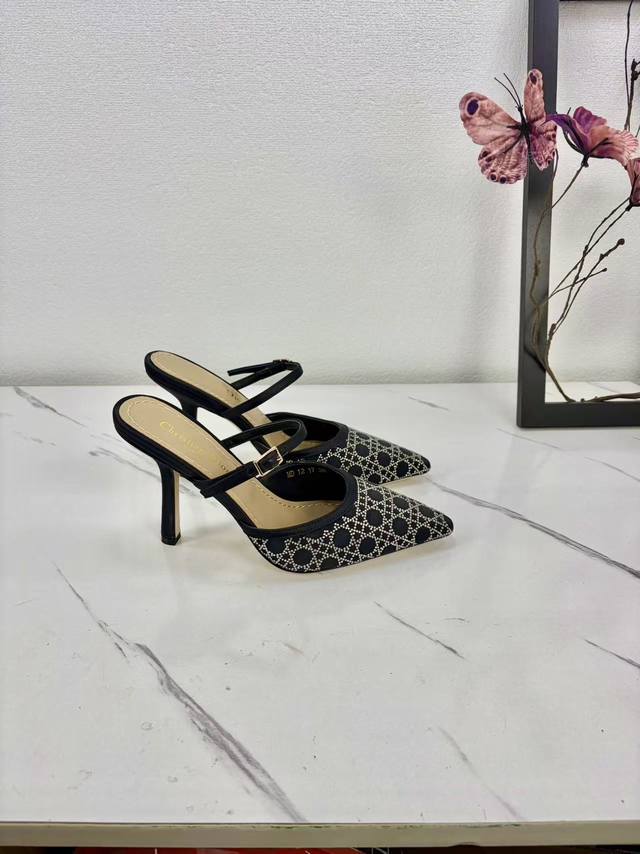 J'Adior Ribbon Backless Sandals, Dior Spring/Summer Newest Color Quake Oblique J