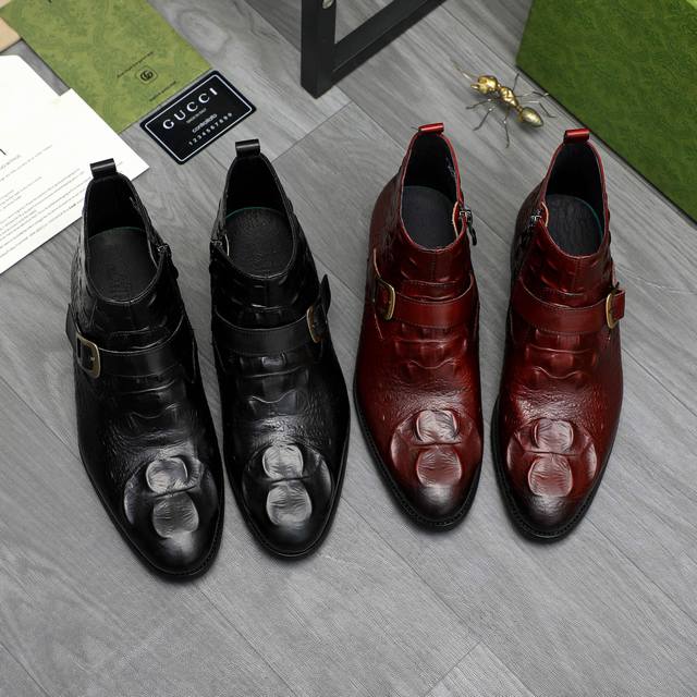 Factory direct price product trademark: Gucci high-top business leather shoes.