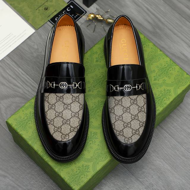 Factory direct price product trademark: Gucci business slip-on leather shoes. T