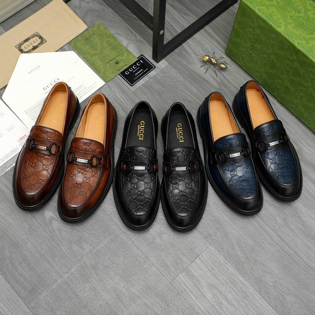 Factory direct price product trademark: Gucci business slip-on leather shoes. T