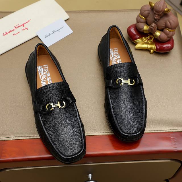 Factory direct price Ferragamo new style leather shoes, 1:1 replica of boutique