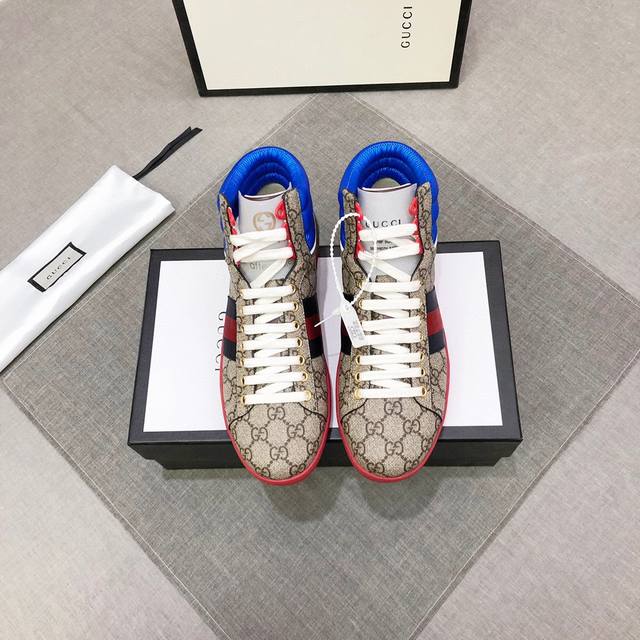 Factory direct price Gucci high-top casual shoes, released simultaneously with