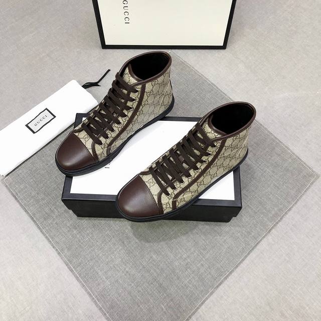 Factory price adjustment Gucci high-top men's trendy shoes official website, th