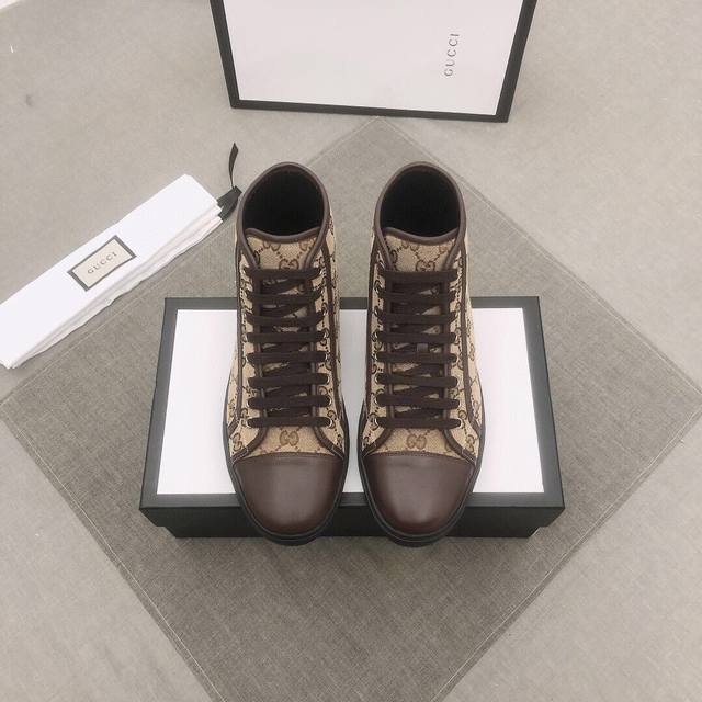 Factory price adjustment Gucci high-top men's trendy shoes official website, th