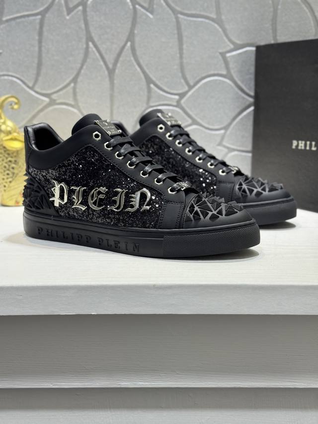 Factory direct price, actual price. Philipp Plein high-top men's shoes, high-en
