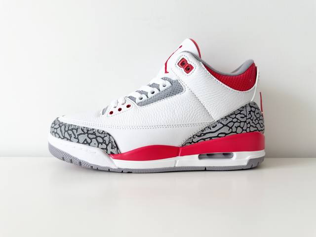 Jordan Air Jordan 3 Retro Fire Red Trendy Mid-Top Retro Basketball Shoes Unisex