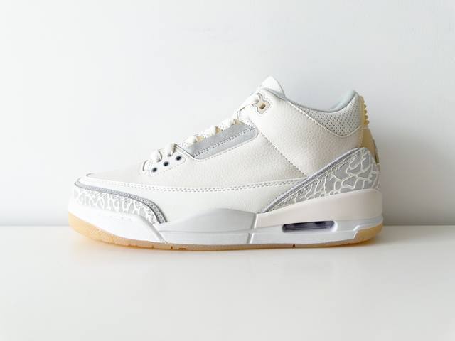 Jordan Air Jordan 3 Ivory, top-grain cowhide, comfortable and durable mid-top re