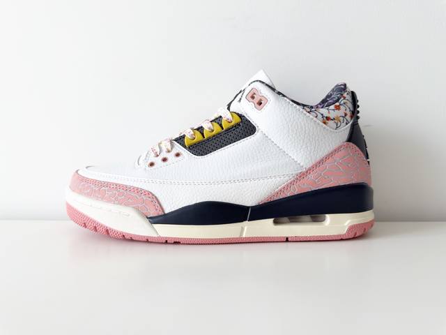 Jordan Air Jordan 3 Red Stardust Synthetic Leather Comfortable Round Toe Non-sli
