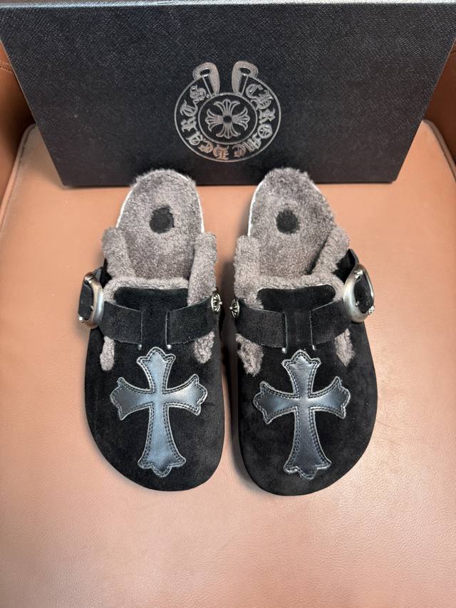 Chromehearts Birkenstock collaboration slippers. Imported cowhide leather paired