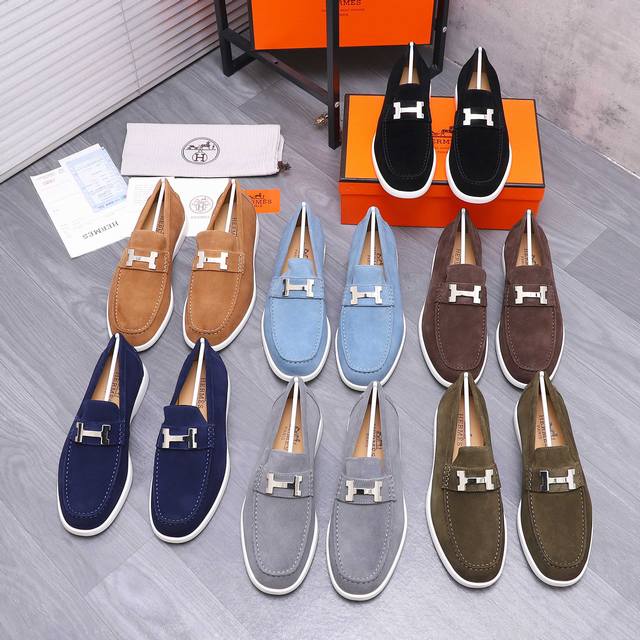Factory direct price product trademark: Hermes casual slip-on men's shoes. True