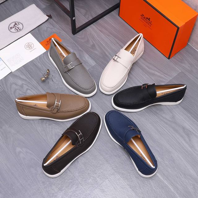 Factory direct price product trademark: Hermes casual slip-on men's shoes. True