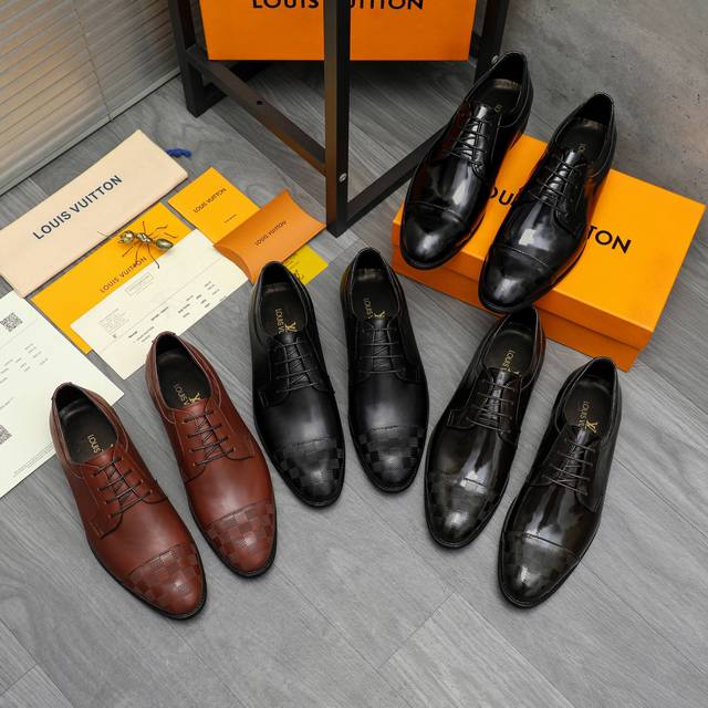 Factory direct price product trademark: LV Louis Vuitton business lace-up leath