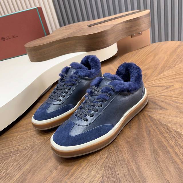 Loro Piana Classic Casual Wool Shoes, Men's Lace-up Casual Shoes/Sneakers, made