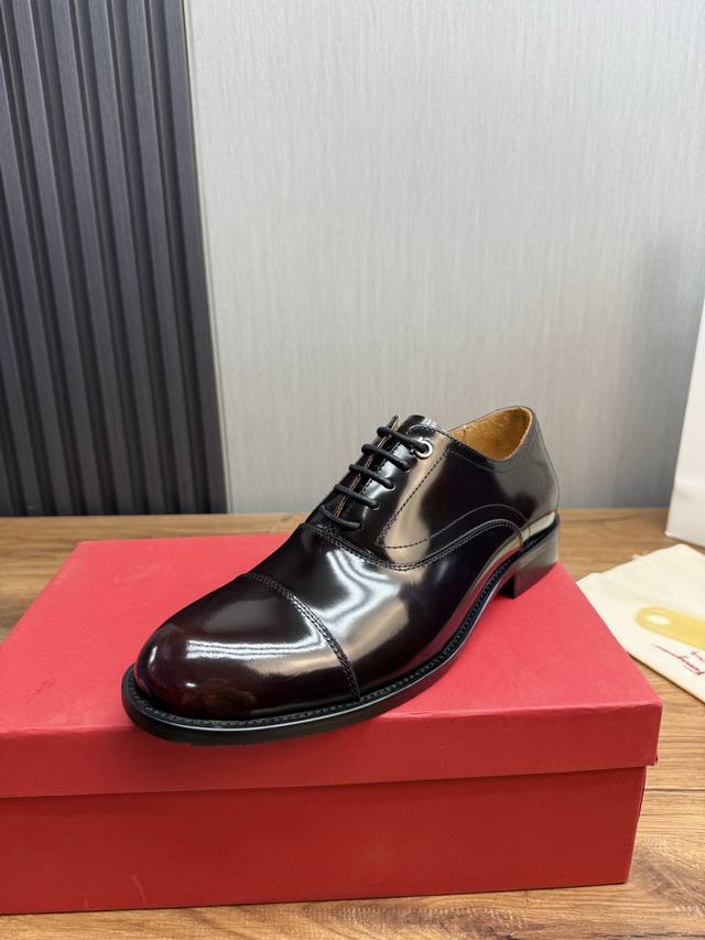 Factory price Ferragamo Men's Business Casual Leather Shoes, luxurious and prest