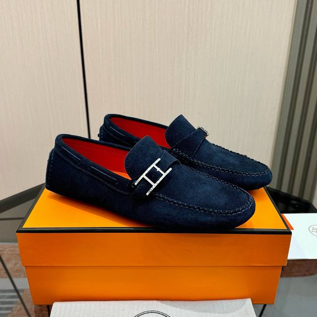 Factory Price: Exclusive new style of Hermes-style cowhide loafers. The upper is