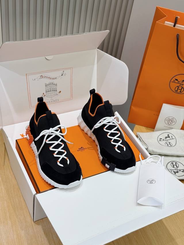 Herme Bouning Men's Sneakers - Leather Midsole. Original purchase, 1:1 replica.