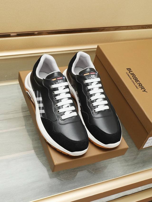 Factory price Burberry winter latest casual shoes, shoe upper made of selected t