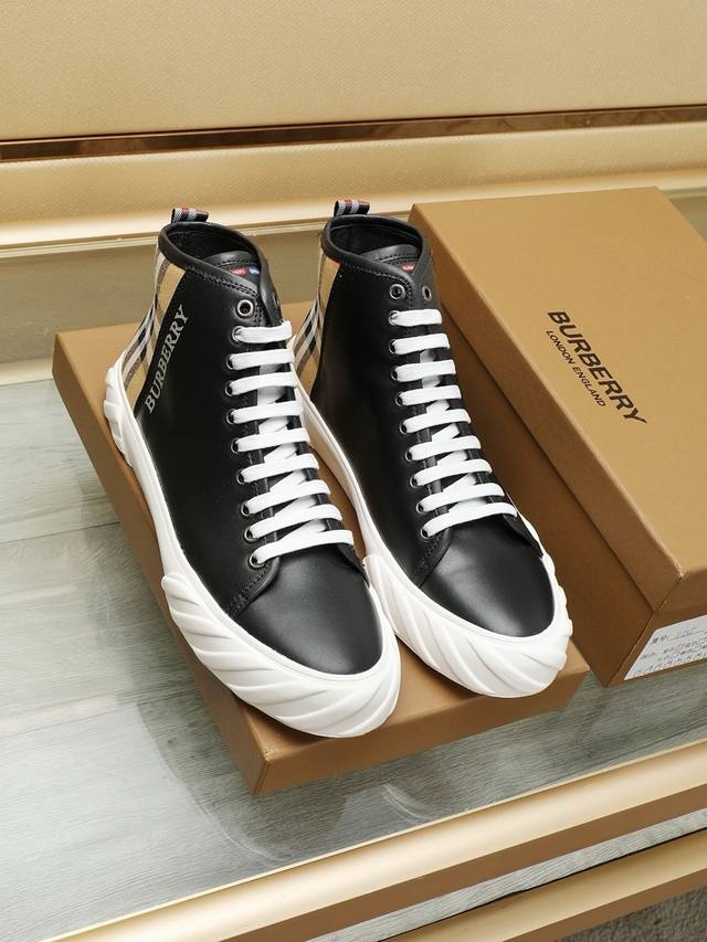 Factory price Burberry winter latest casual shoes, shoe upper made of selected t