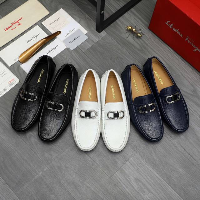 Product Trademark: Ferragamo] Casual Slip-on Men's Shoes True to Size: 38-44 Pr