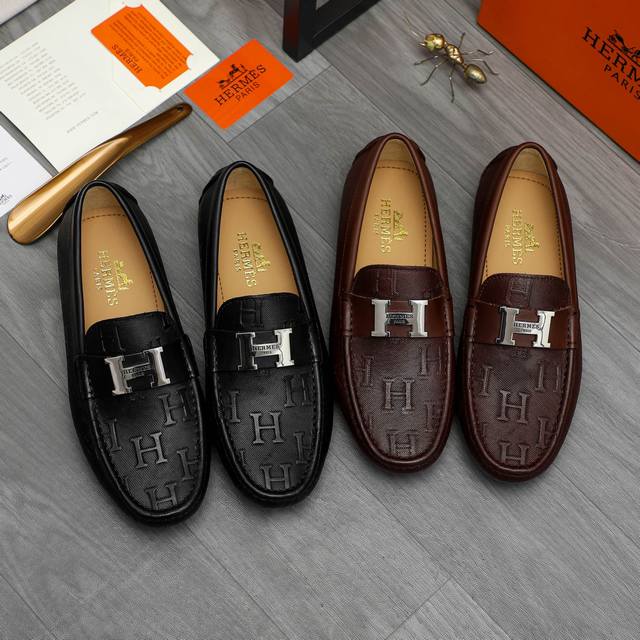 Product Trademark: Hermes Casual Slip-on Men's Shoes True to Size: 38-44 Materi