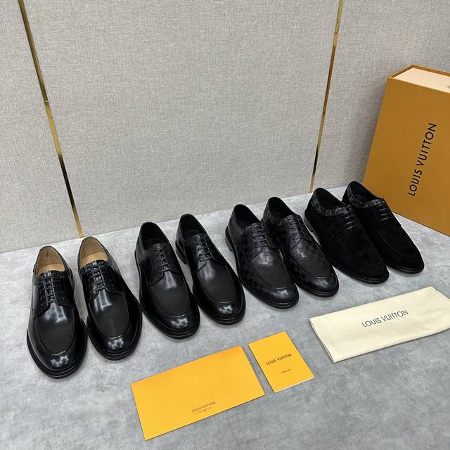 L's official website hot-selling new men's formal leather shoes series. This lac