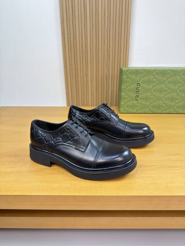 Gucci - High-end quality original single formal leather shoes - Upper: Nappa cal