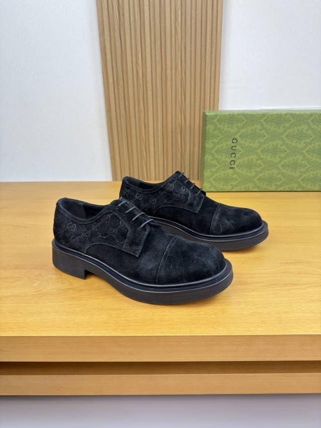 Gucci - High-end quality original single-piece formal leather shoes - Upper: Hig