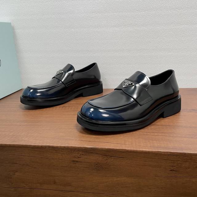 Prada Men's New Leather Loafers ( ) These loafers exude elegance and modern sty