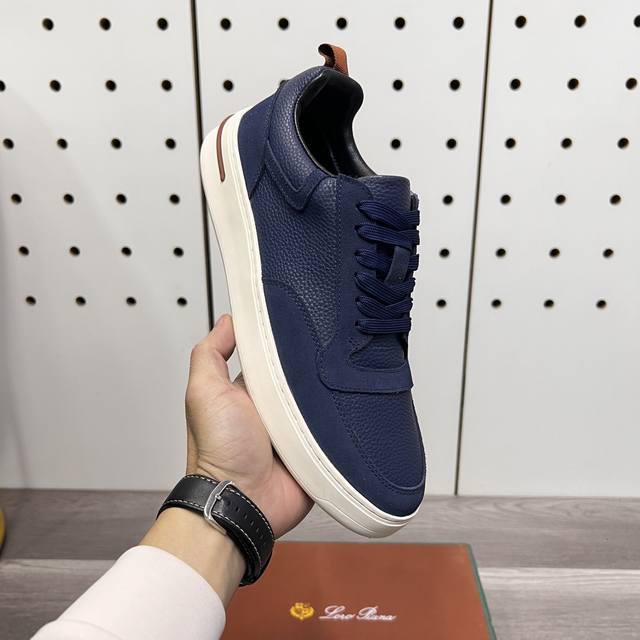 Factory Price: Loro Piana classic casual shoes, men's lace-up casual sneakers, h