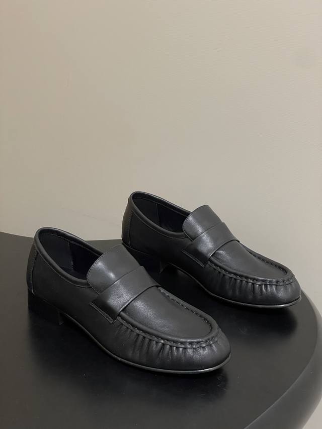 Factory Price- The Row 26Fw Spring/Summer New Retro Eel Leather Loafers Glossy O