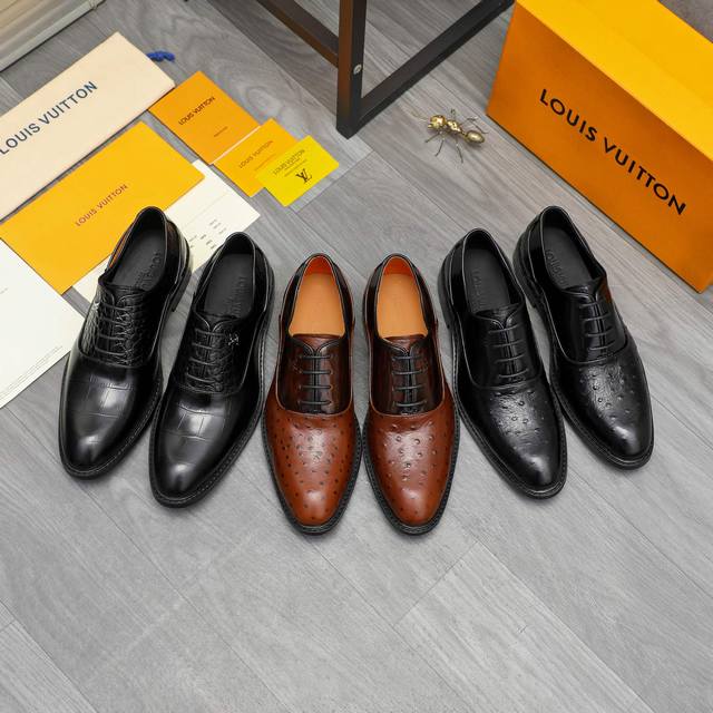 Product Trademark: Lv Louis Vuitton Business Lace-up Formal Leather Shoes True t