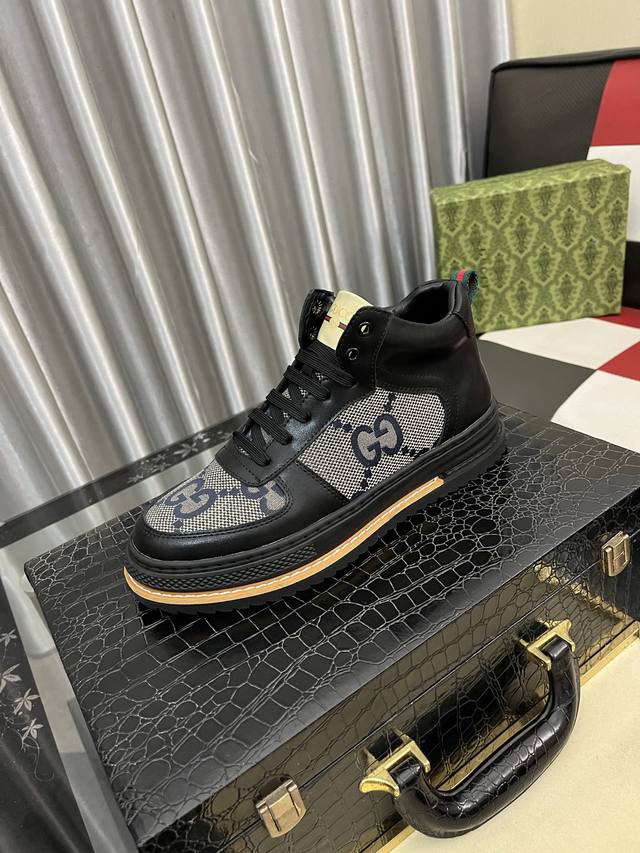 Factory Price (pp): Gucci Men's Classic High-Top Casual Shoes with Lambskin Lini