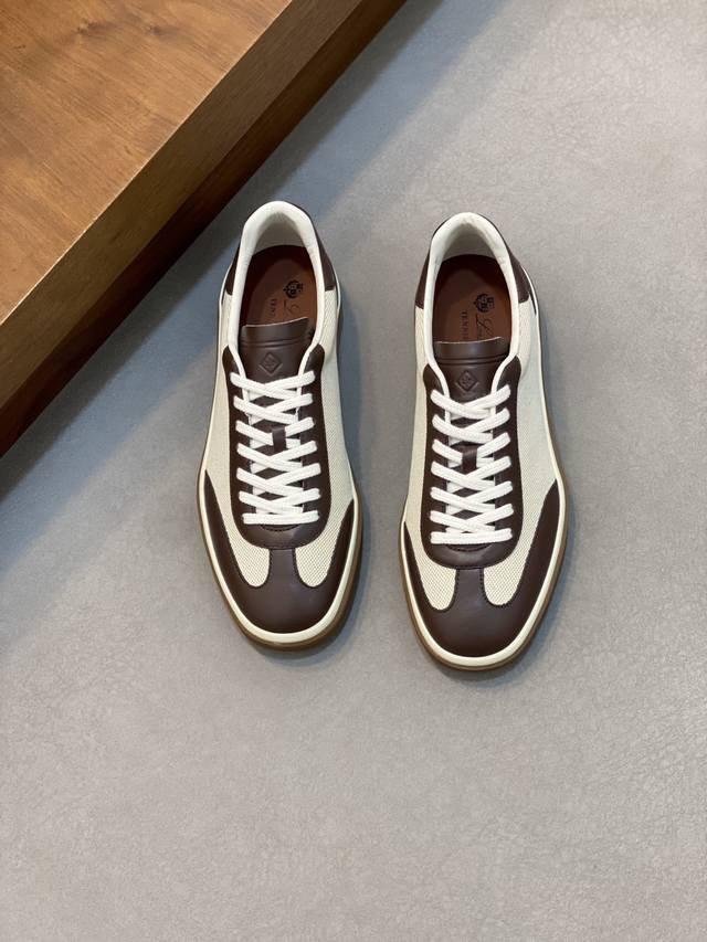 Loro Piana classic casual shoes, men's lace-up casual sneakers/sports shoes, mad