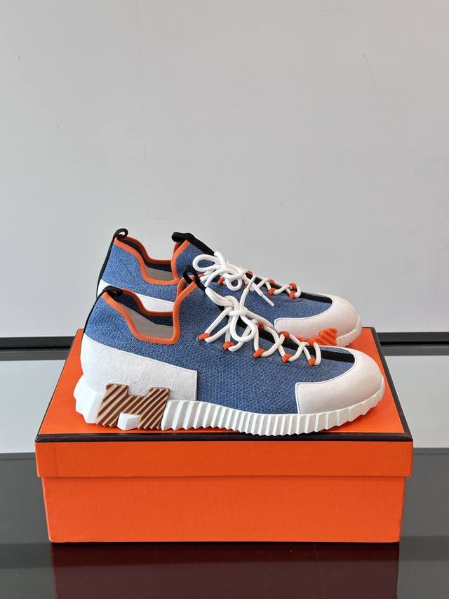 Herme* Hermes high-end men's fashion casual sports shoes, meticulously crafted,
