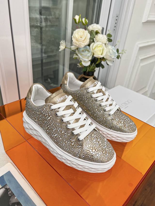 Jimmy Choo Women's Diamond Sneakers Size: 34-41 (True Size 34.41, custom-made,