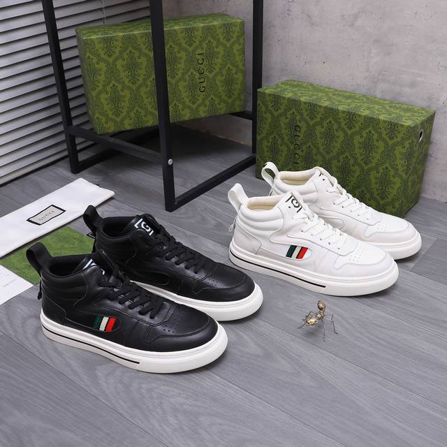 Product Trademark: Gucci Casual High-Top Lace-up Men's Shoes True to Size: 38-4