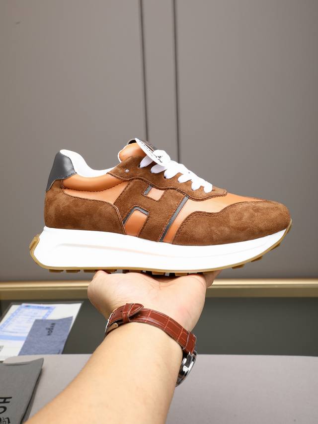 Hogan H-Stripes Series Couple Platform Biscuit Shoes, Airplane Shoes, Casual Spo