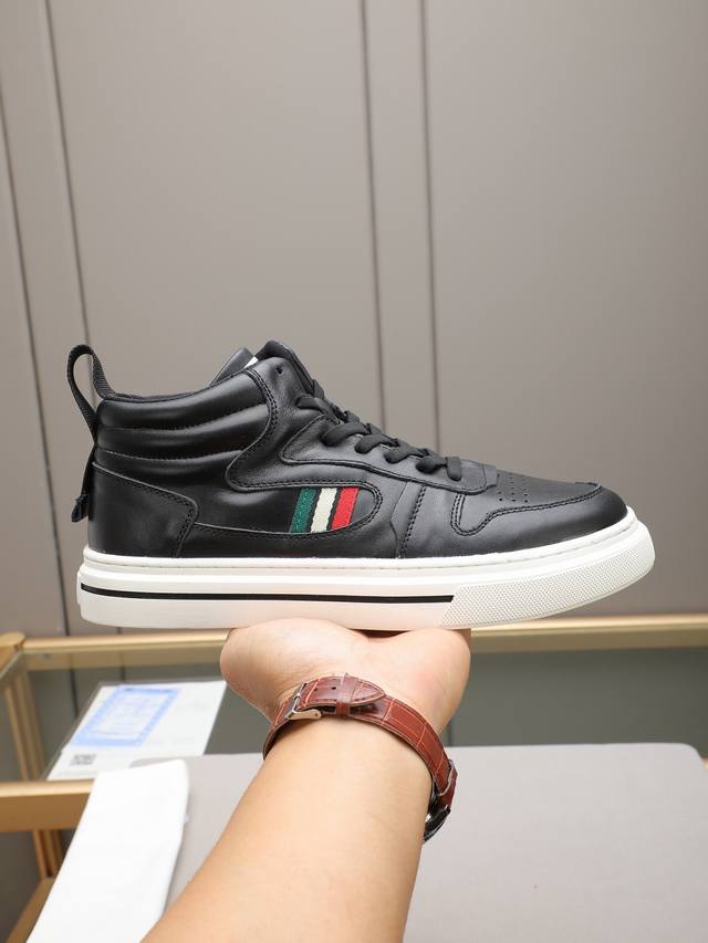 Gucci top-grain cowhide leather with cotton lining, non-slip and wear-resistant