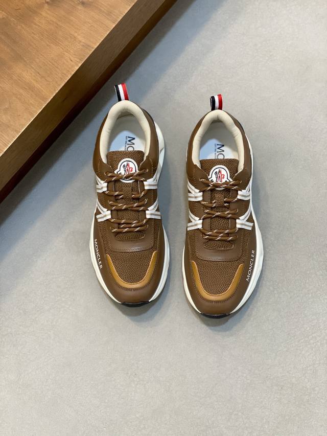 Moncler Men's Sneakers, crafted from imported cowhide leather and neoprene rubbe