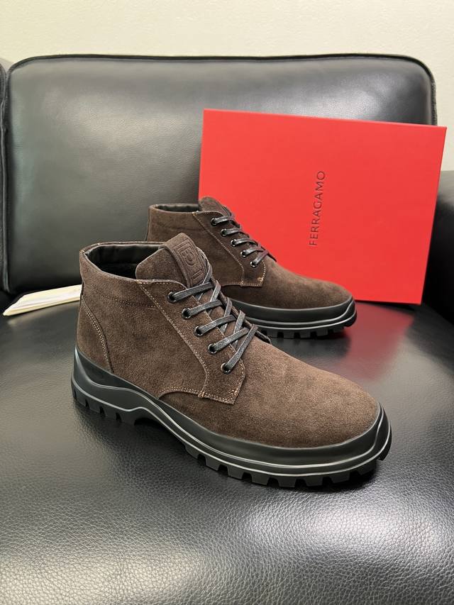 Ferragamo High-Quality Craftsmanship Ferragamo High-Top Boots, Sold Simultaneous