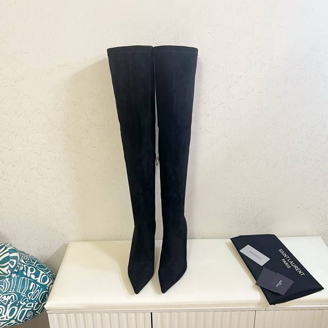 Factory Price (pp): Saint Laurent YSL Women's Stretch Over-the-Knee Boots. Itali